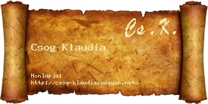Csog Klaudia névjegykártya